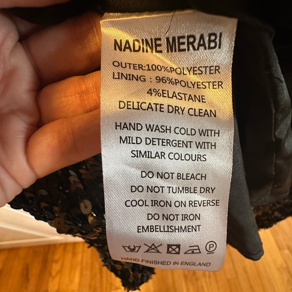 NADINE MERABI Black One-Shoulder Sequin Mini Dress - Picture 8 of 11